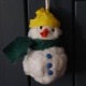 Christmas crafts: hanging snowman made of newspaper pages and cotton wool