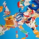 Monday Crafts: A Map of Europe with Recycled Packaging Boxes