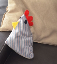 Fabric upcycle: make a chicken door stop