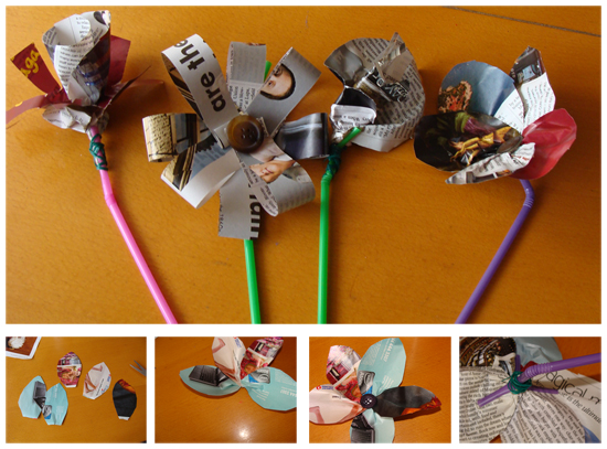 magazine flower tutorial